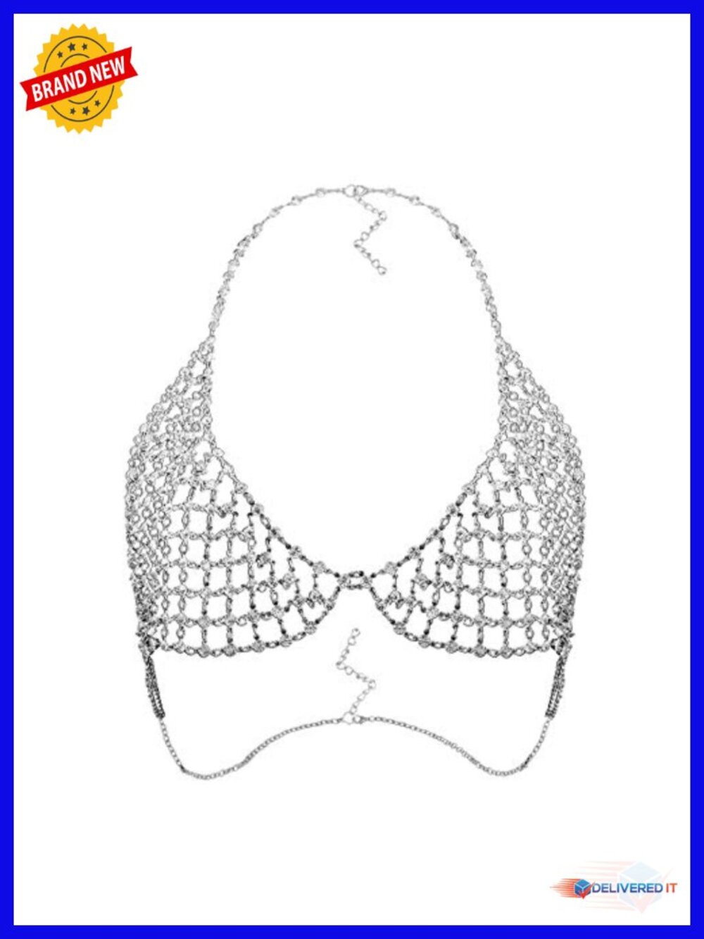 Sexy Rhinestone Body Chain Necklace Hollow Out Bikini Bra Design